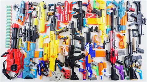 Collecting 7 Sniper Rifles BLACK AK47 SUB MACHINE GUN NERF M16 ELITE PHOENIX NERF AK47 LONGSHOT ...