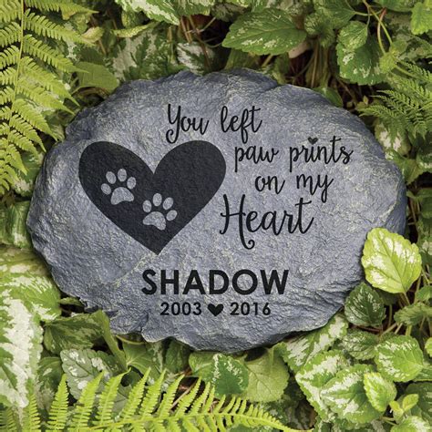Personalized 5 Heart or Paw Pet Memorial Stone Personalized With Your ...
