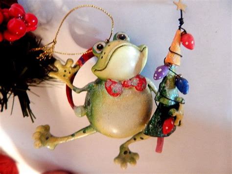 Frog Christmas Tree Ornament Whimsical Green Amphibian Artisan | Etsy ...