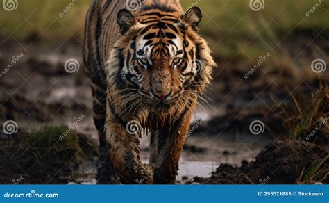 Bengal Tiger in Mud Captivating Nikon D850 Wildlife Photography Stock ...