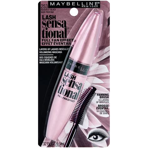 Maybelline Lash Sensational Full Fan Effect Mascara - 253 Blackest ...