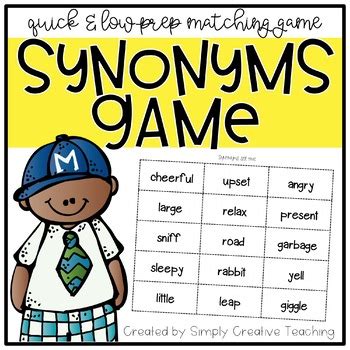 Synonyms Game by Simply Creative Teaching | Teachers Pay Teachers