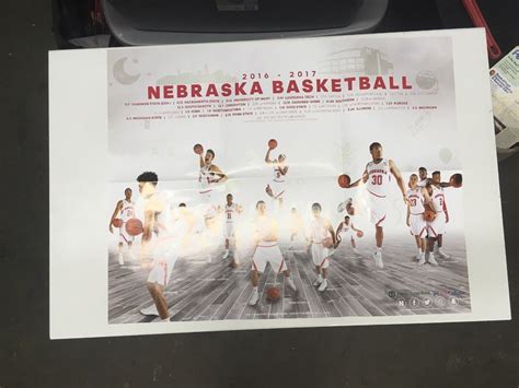 Nebraska Husker Hoops 2016-2017 Schedule Basketball Team Roster Poster ...