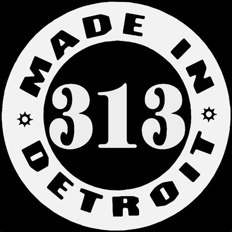 Made In Detroit 313 Vinyl Decal Sticker