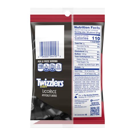 Twizzlers Nibs Black Licorice Candy Bits - 6-oz. Bag - All City Candy