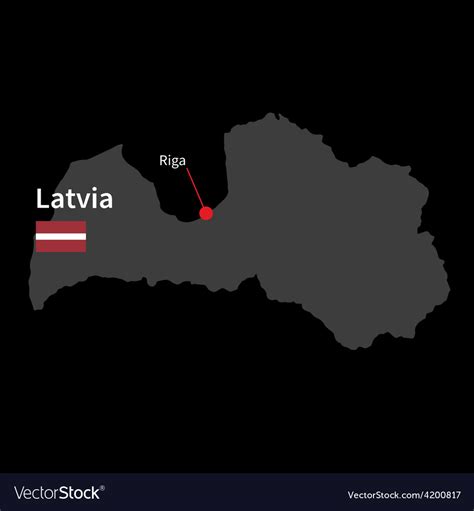 Detailed map latvia and capital city riga Vector Image