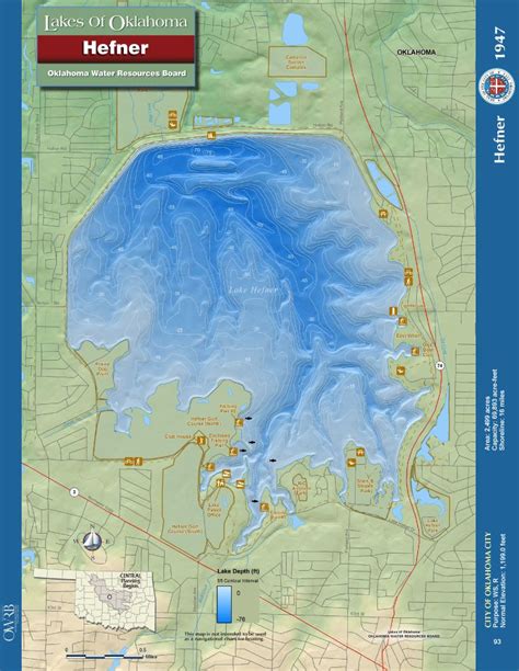 Hefner Lake Map - Lakes Of Oklahoma online book | Lake map, Lake, Map