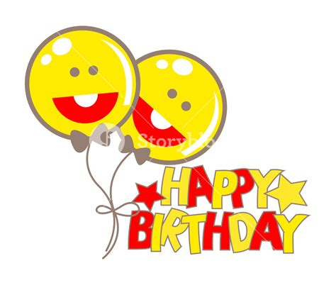 Happy Smiley Birthday Balloons Royalty-Free Stock Image - Storyblocks