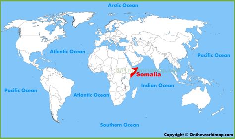 Somalia location on the World Map - Ontheworldmap.com