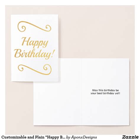 Customizable and Plain "Happy Birthday!" Card | Zazzle.com | Happy birthday cards, Birthday ...