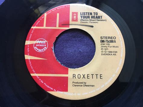 Roxette - Listen To Your Heart (Remix Short Version) (1988, Vinyl) | Discogs