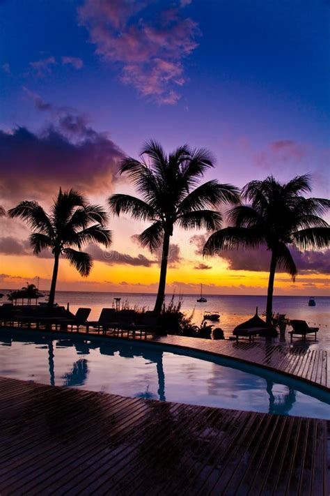 Sunset in Mauritius stock photo. Image of vacation, water - 12271366