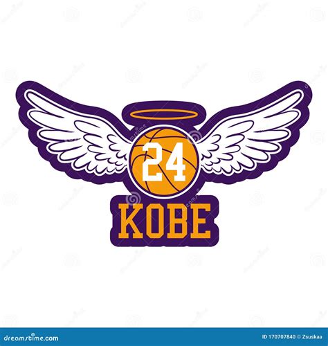 R.I.P. Kobe Bryant - Basketball With Angel Wings And Glory. Vector ...