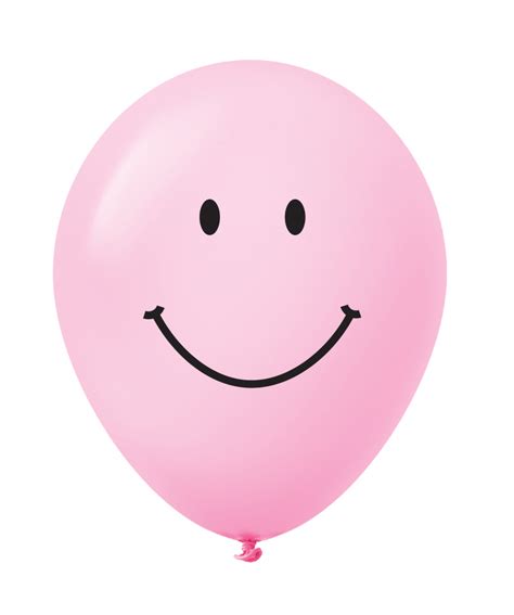 11" Smiley Face Latex Balloons (25 Count) Pastel Pink | Bargain ...