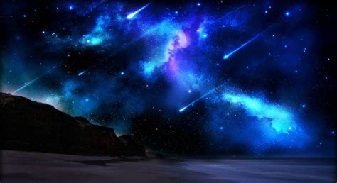 Blue meteor shower Stock Photo free download