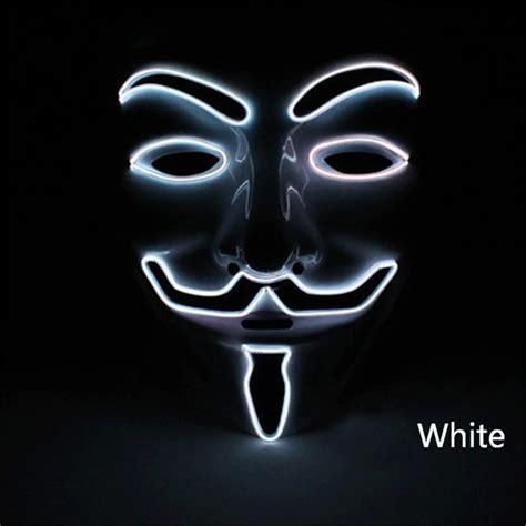 LED Mask Halloween Decorative Hacker Masks Cosplay Costume Vendetta Guy ...