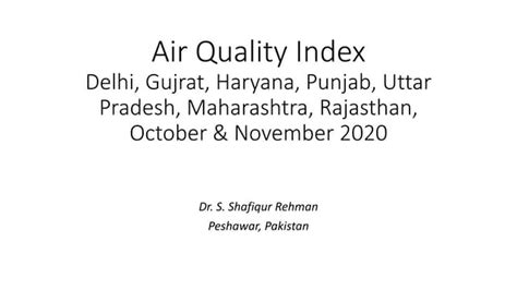 India Air Quality Index 2020 | PPT