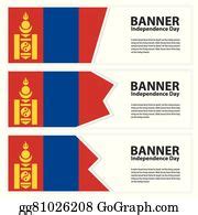 6 Mongolia Flag Banners Collection Independence Day Clip Art | Royalty Free - GoGraph