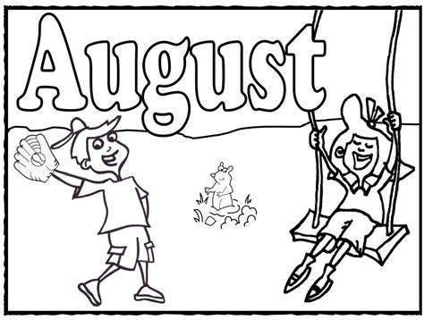 Coloring Pages For The Month Of August