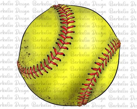 Softball Ball Png Sublimation Design Hand Drawn Softball Ball | Etsy