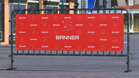 Black Crowd Control Barrier with Advertising Vinyl Banner 3D Model $29 - .max .3ds .blend .c4d ...