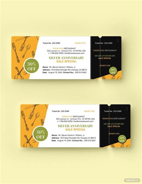 Gala Dinner Ticket Template in Illustrator, PSD, Word, Publisher, Pages - Download | Template.net