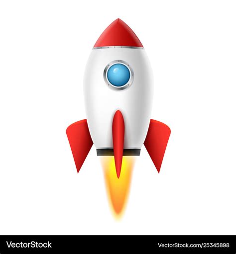 3d rocket space ship launch background realistic Vector Image