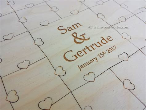 Engraved Wedding Puzzle - Wall Woodworks Company