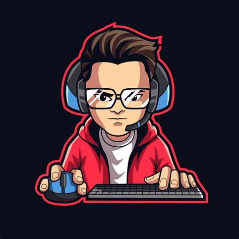 gamer streamer mascot logo vector illustration 13336791 Vector Art at Vecteezy