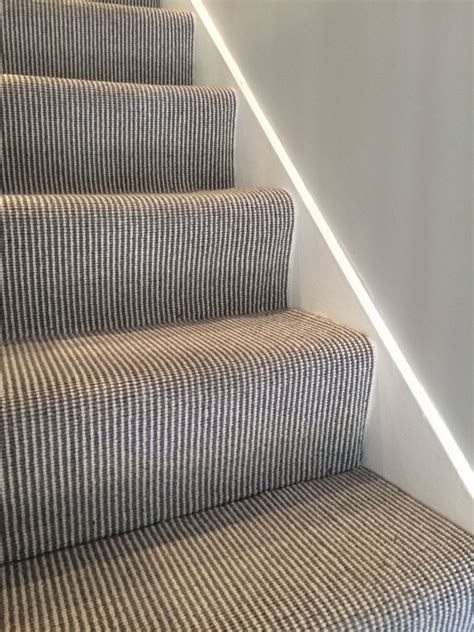 Subtle striped stair carpet installation. Dormansland, Surrey ...