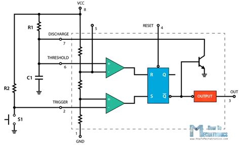 555 Timer IC - Working Principle, Block Diagram, Circuit Schematics