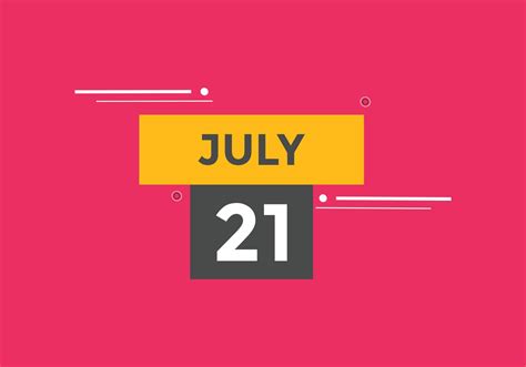 july 21 calendar reminder. 21th july daily calendar icon template ...