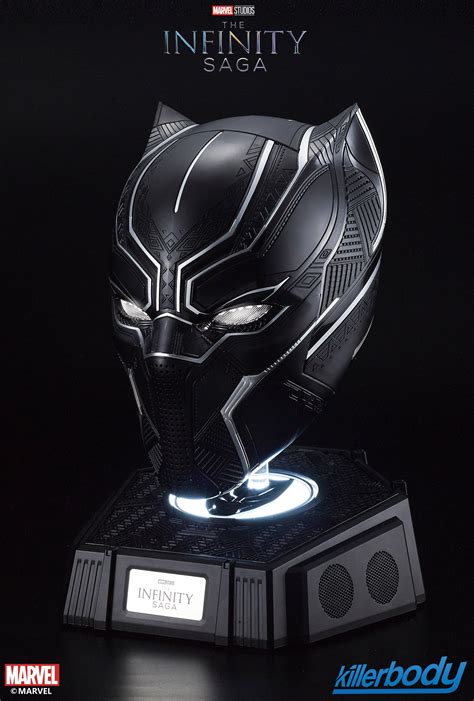 1:1 Collectible Wearable Black Panther Helmet w/Eye Lights Touch Contr