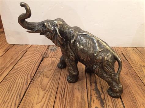 Striking Silver Metal Elephant Sculpture at 1stDibs | elephant metal sculpture