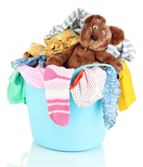 Blue laundry basket isolated on white - Organization Obsessed