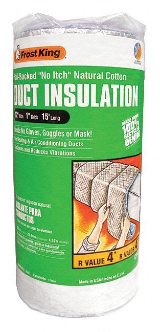 FROST KING Duct Insulation, Wrap, Cotton, 12 in Width, 15 ft Length ...