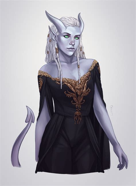 A commission of a very fancy tiefling belonging to... - RED art ...