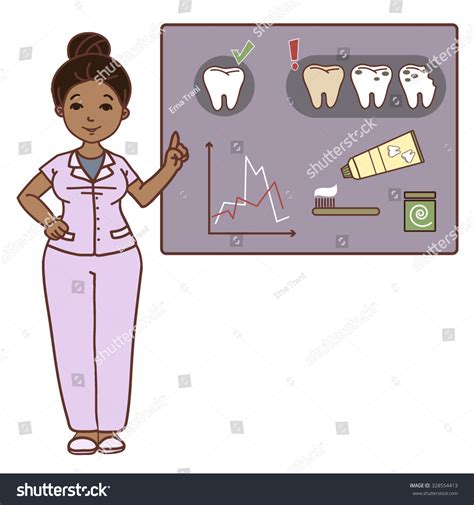 Dentist Cartoon Woman Says About Health Stock Vector (Royalty Free ...