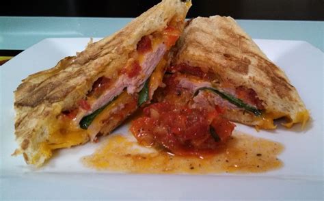 Ham and cheese panini with homemade veggie sauce - Having a trusted sauce on hand makes things a ...