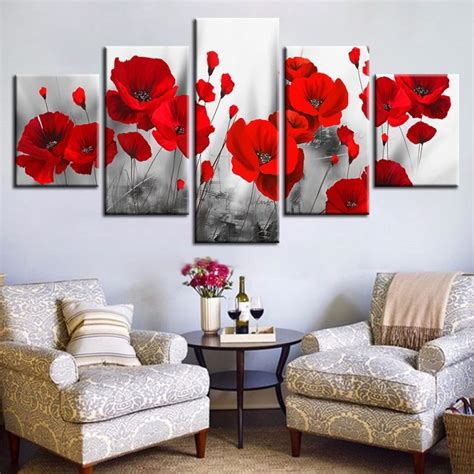 Canvas Printed Pictures Living Room Wall Art Frameless 5 Pieces ...