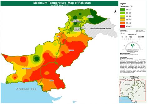 Maximum Temperature Map of Pakistan (As of 18 June, 2015) - Pakistan | ReliefWeb