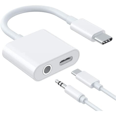 USB C Headphone Adapter Dual Type USB C Splitter Jack Earphone Audio PD Fast Charging Compatible ...