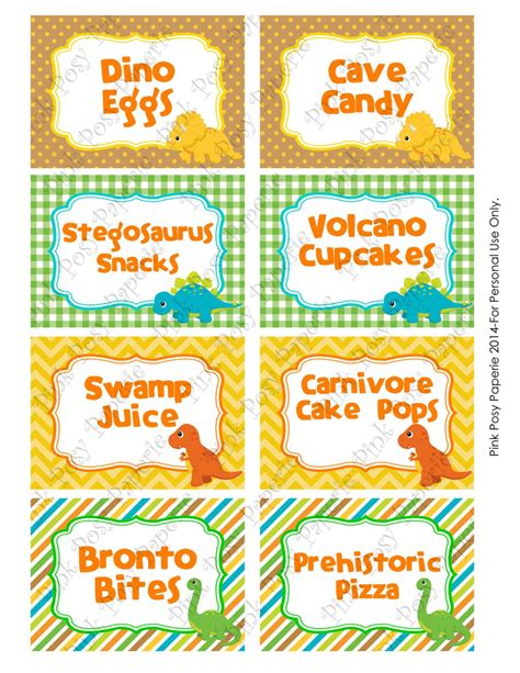 Printable Dinosaur Birthday Food Labels | Etsy | Dinosaur birthday party food, Dinosaur birthday ...