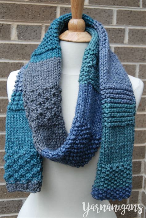 Knit Sampler Scarf | Easy scarf knitting patterns, Knitting patterns free scarf, Scarf knitting ...