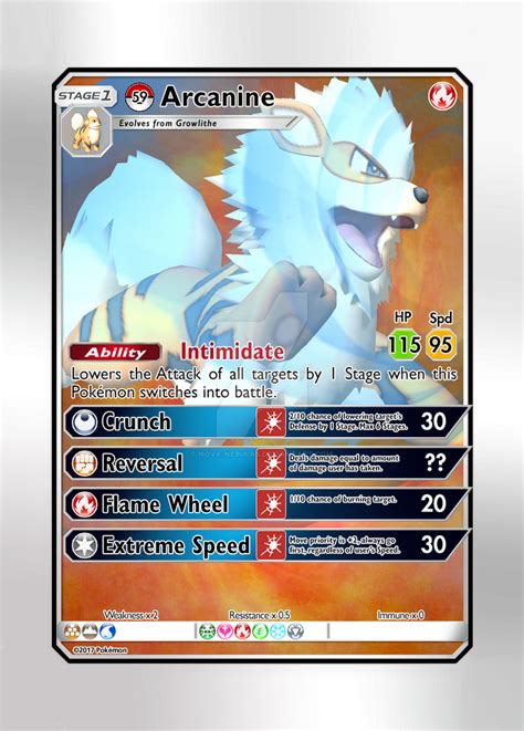 Pokemon Card - #59 Arcanine by Nova-Nebulas on DeviantArt