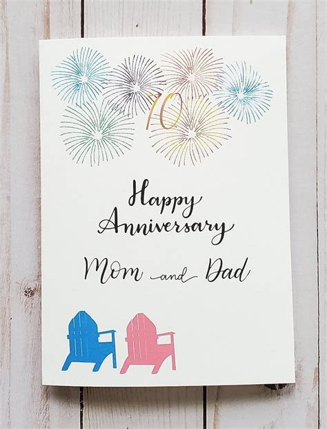 Happy Anniversary Card for Parents Happy Anniversary Card for | Etsy