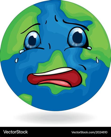 A sad earth Royalty Free Vector Image - VectorStock