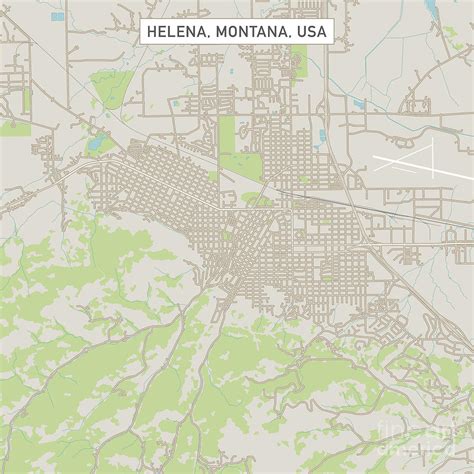 Helena Montana US City Street Map Digital Art by Frank Ramspott - Fine Art America