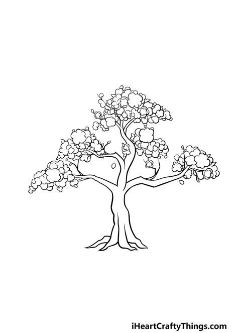 Cherry Blossom Tree Drawing Outline ~ Chinese Cherry Blossom Drawing At Getdrawings | Bodhiwasuen