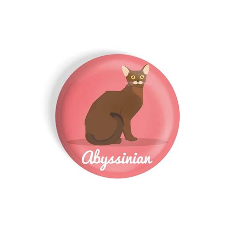 dhcrafts Magnetic Badges Red Color Abyssinian Pet Cat Glossy Finish Design Pack of 1 - dhcrafts